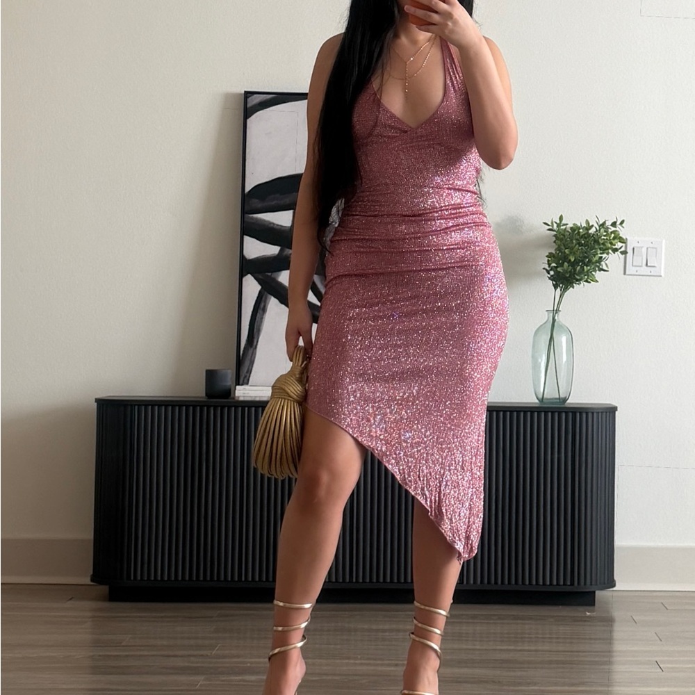 Y2k Pink Glitter Dress